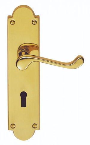 Carlisle Brass M67 Scroll  Door Handle On Blank Backplate 204x48mm