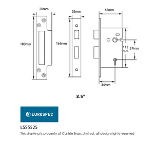 Eurospec BAS5325 Easi T Architectural Bathroom 64mm