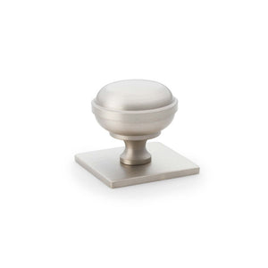 Alexander & Wilkes Quantock Cupboard Knob On Square Backplate - 34mm