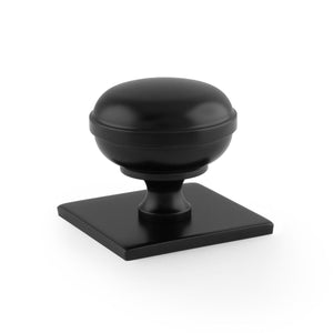 Alexander & Wilkes Quantock Cupboard Knob On Square Backplate - 34mm