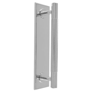Carlisle Knurled Kitchen Cabinet Pull Handle On Backplate 168mmx48mm (128mm Pull)