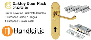 Oakley Handle,Lock And Hinges Door Pack Polished Brass