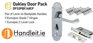 Oakley Handle,Lock And Hinges Door Pack Satin Chrome 