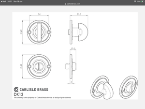 Carlisle Brass Delamain DK13 Small Thumbturn And Release - Finishes Range