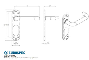 Eurospec Steelworx CSLP1190 Part M Approved Grade304 Stainless Steel Lever On Plate c/w Plate