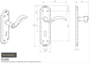 Carlisle Brass Wentworth Lever On Backplate 180x48mm