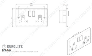 Eurolite Switched Socket 2 Gang 13 Amp - Enhanced Decorative Range