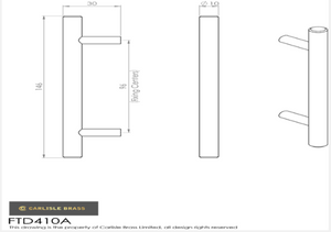Finger Tip Design FTD410A Satin Stainless Steel T Bar Handle