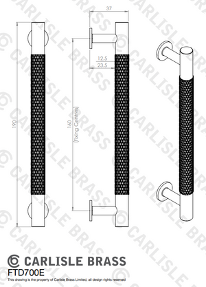 Carlisle FTD710E 224mm c/c - 274mm Lines Cabinet Pull Handle