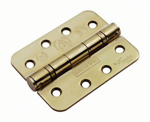 Eurospec Radius Corner HIN1433/13R 102x76x3mm Grade 13 Ball Bearing Butt Hinge brass