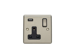Eurolite 1 Gang 13amp USB Switched Socket - Enhanced Decorative Range