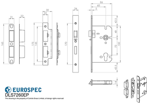 Eurospec DLS7260 60mm DIN Euro Sashlock Case CE Certified